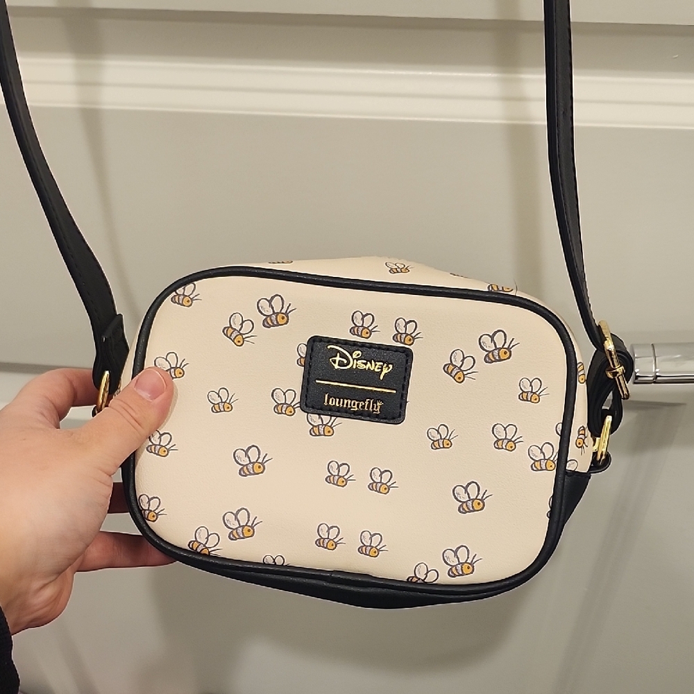 Loungefly Disney Winnie the Pooh Oh Bother Cream and Black Crossbody Bag
